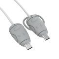 Miniatyrbilde 1 av 10: Kabelbeskytter Lader Kabel Beskyttelsesdeksel GRÅ TYPE TIL Grey TypeC to TypeC-TypeC to TypeC