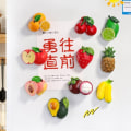 Pikkukuva 3 / 10: Simulaatio Fruit Jääkaappi Tarrat Hedelmät Jääkaappimagneetit Strawberries