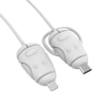 Miniatyrbilde 1 av 10: Kabelbeskytter Lader Kabel Beskyttelsesdeksel HVIT TYPE TIL White TypeC to iOS-TypeC to iOS