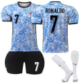 Miniatyrbillede 1 af 2: UEFA Euro 2024 Portugal Bortefodboldtrøje til børn nr. 7 Cristiano Ronaldo 22