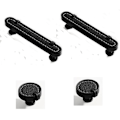 Pikkukuva 1 / 8: Reikäkahva Kaappi Oven kahva MUSTA 4 SET Black 4PcsSet-Set