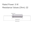 Miniatyrbillede 4 af 5: 22 Ohm modstand 5W 10STK 10STK 10pcs