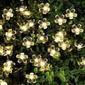 7M 50 LED Körsbärsblomma Solcellsljusslinga Trädgårdsbelysning