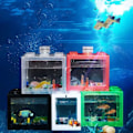Miniatyrbillede 4 af 10: Betta Fish Tank Building Block Aquarium SORT SORT black