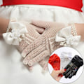 Miniatyrbillede 6 af 10: Bryllupshandsker Blonde Mesh Handsker SORT Black