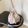 Miniatyrbillede 1 af 10: Snøre Bucket Bag Nylon skuldertasker KHAKI khaki