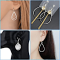 Miniatyrbillede 3 af 4: Teardrop øreringe Ørering Hoop Beading
