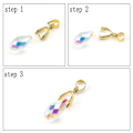 Miniatyrbild 6 av 9: 10 st hängsmycke Pinch Bail Dingle Charm Bead Connector GULD Gold 4x16mm10pcs-10pcs