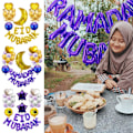 Miniatyrbillede 9 af 9: Eid Mubarak Balloner Bogstav Folieballoner 02 02