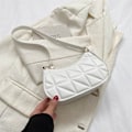 Miniatyrbillede 7 af 10: Mode læder skuldertaske Simple underarm taske KHAKI Khaki
