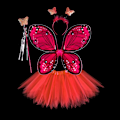 Pikkukuva 1 / 10: Lasten pukurekvisiitta Butterfly Wings setit PUNAINEN 4KPL/ SET Red 4Pcs/set-4Pcs/set
