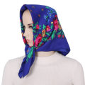 Miniatyrbild 6 av 9: Rose Flower Print Head Scarf Printed Scarf Sjal SVART Black