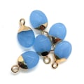 Miniatyrbillede 2 af 6: Oval Jade Charms Facet Oval Charms Naturlig Jade Ædelsten