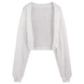 Miniatyrbilde 3 av 10: Solskjerm Crop Knit Cardigan Tynn Cardigan Coat SVART Black