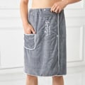 Pikkukuva 3 / 10: Pehmeä mikrokuitukylpytakki miesten kylpypyyhe HARMAA grey