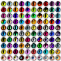 Miniatyrbillede 1 af 10: 20 stk/10 par Eyes Crafts Eyes Puppet Crystal Eyes 8MM-FARVE 8mm-color random