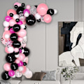 Miniatyrbillede 3 af 5: Lyserød sort ballonguirlandesæt
