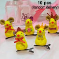 Miniatyrbillede 1 af 10: 10 stk 3D Spring Andenæb Clip Hårnål D D D