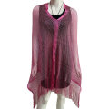 Miniatyrbillede 1 af 10: Hul kvast sjal Temperament Cardigan ROSE RED Rose Red