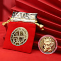 Miniatyrbillede 1 af 10: Erindringsmønt Dragon Guldmønter STYLE 1 MED BAG STYLE 1 Style 1 with Bag