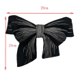 Miniatyrbild 2 av 7: Stor Chiffong Rosett Brosch Pins Handgjord Brosch SVART black