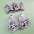 Miniatyrbild 1 av 7: 3st/ Set Pannband Strumpor Set Cap Socks Set GRÅ grey