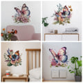 Miniatyrbild 9 av 10: Butterfly Toalettdekaler Blommiga fjärilsdekaler 3 3 3