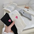 Miniatyrbillede 8 af 10: Love Broderi Lolita Strømper Tynde Dame Sokker SORT SORT Black