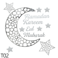 Pikkukuva 1 / 6: Ramadan Kareem Peiliseinätarra Kuu Tähti DIY Eid Mubarak