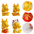 Miniatyrbilde 3 av 10: Micro Landscape Ornaments Golden Dragon Figurine J (BOBBLEHEAD) J (bobblehead)