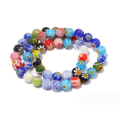 Miniatyrbilde 2 av 5: 3 tråder Ca 144stk Runde kuleperler Glassperler Millefiori