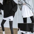 Miniatyrbillede 7 af 10: A-Line skjorte Split Flare Hem SORT XLA A Black XLA-A