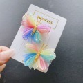 Miniatyrbillede 3 af 10: 2 stk/sæt Hårspænder Flockende hårnåle RAINBOW FARVE C RAINBOW Rainbow color C