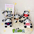 Miniatyrbillede 9 af 10: Panda Doll Nøgleringe Panda Pilot Pendant D D D