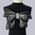 Pikkukuva 3 / 7: Big Chiffon Bow Rintaneulat Käsintehty rintaneula MUSTA black
