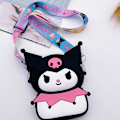 Miniatyrbillede 5 af 10: 1 Stk Kuromi Silikonepung Kawaii Taske SORT SORT