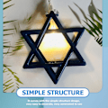 Miniatyrbild 5 av 7: 1.65M 10LED Hanukkah Ornament David Star of David String Lights Blue
