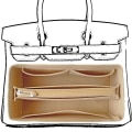 Miniatyrbild 4 av 10: Handbag Insert Bag Liner Bag BRUN 23X12X10CM brown 23x12x10cm