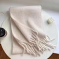 Miniatyrbillede 1 af 10: Vinter Cashmere Tørklæde Lange kvast Tørklæder HVID White