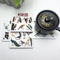 Pikkukuva 7 / 8: Bird Pun Coasters Puiset lasinaluset 6kpl 6kpl 6pcs