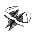 Miniatyrbild 1 av 6: Underkläder Full Set Öppen gren G-String SVART Black