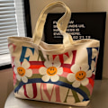 Miniatyrbillede 7 af 10: Dame håndtaske Canvas Tote Bag Messenger Bag