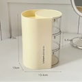 Miniatyrbillede 3 af 10: Powder Puff Opbevaringsboks Kosmetisk Bomuldsopbevaring GUL 3-LAGER Yellow 3-layer-3-layer
