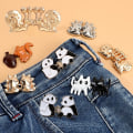 Miniatyrbilde 6 av 10: Jeansknapper No-Sying Metallknapp GULL DINOSAUR DINOSAUR gold dinosaur-dinosaur