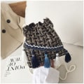 Miniatyrbilde 7 av 10: Etnisk stil Tassels Bag Allsidig Crossbody Bag SVART Black