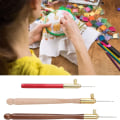 Miniatyrbillede 5 af 6: Fransk omvendt broderi massivt træ håndtag hæklede perler mix