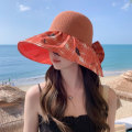 Miniatyrbillede 7 af 7: Foldbar solskærm Hat Print Sløjfe Fisherman Hat ORANGE orange