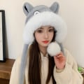 Miniatyrbilde 9 av 10: Plysjhatt pelsbeaniehatt GRÅ Grey