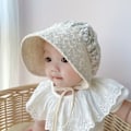Pikkukuva 8 / 10: Baby pitsihattu vastasyntyneen kukkahattu BEIGE TYYPPI 2 TYYPPI 2 beige type 2-type 2