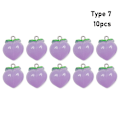 Miniatyrbillede 1 af 10: 10 stk Peach Flat Resin Charms Pendant Peach Charms Frugt 7